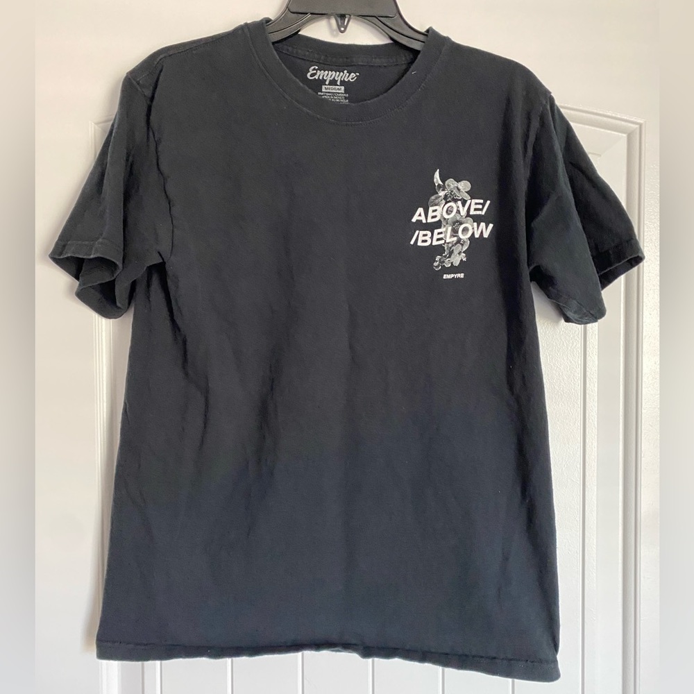 Empyre Mens Medium Above Below Black Tee Shirt